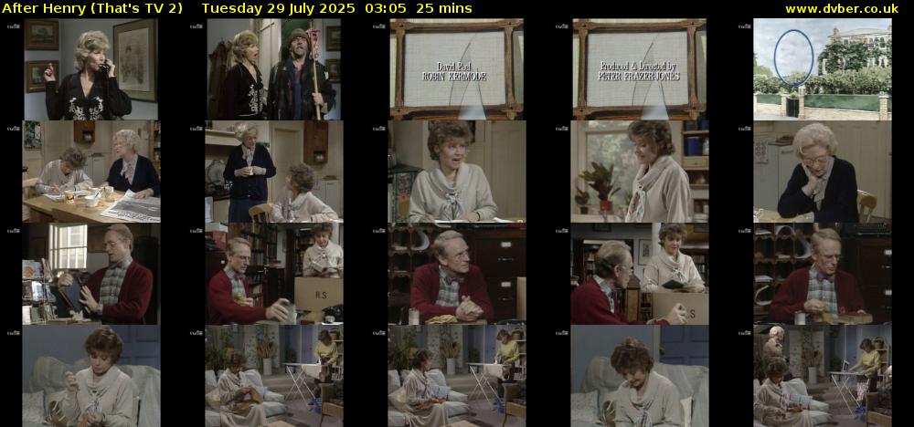 After Henry (That's TV 2) Tuesday 29 July 2025 03:05 - 03:30