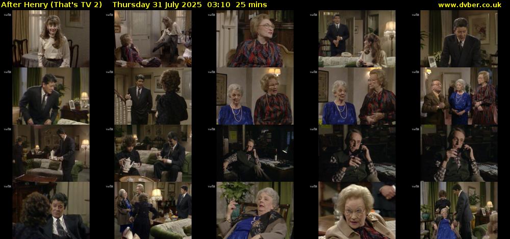 After Henry (That's TV 2) Thursday 31 July 2025 03:10 - 03:35