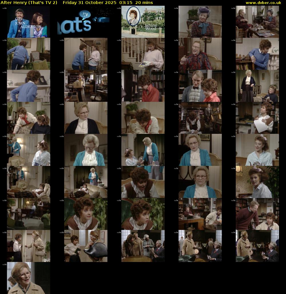 After Henry (That's TV 2) Friday 31 October 2025 03:15 - 03:35