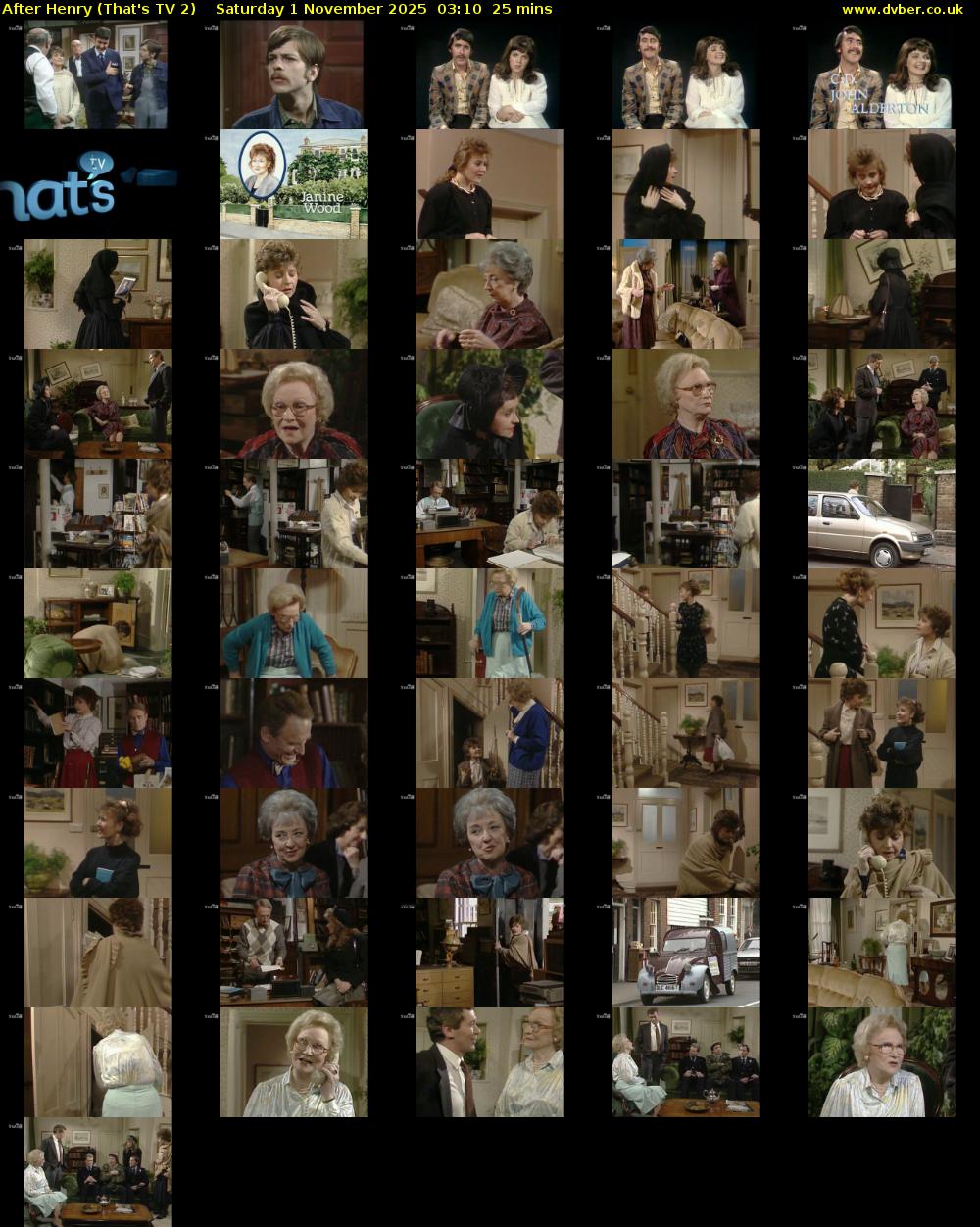 After Henry (That's TV 2) Saturday 1 November 2025 03:10 - 03:35