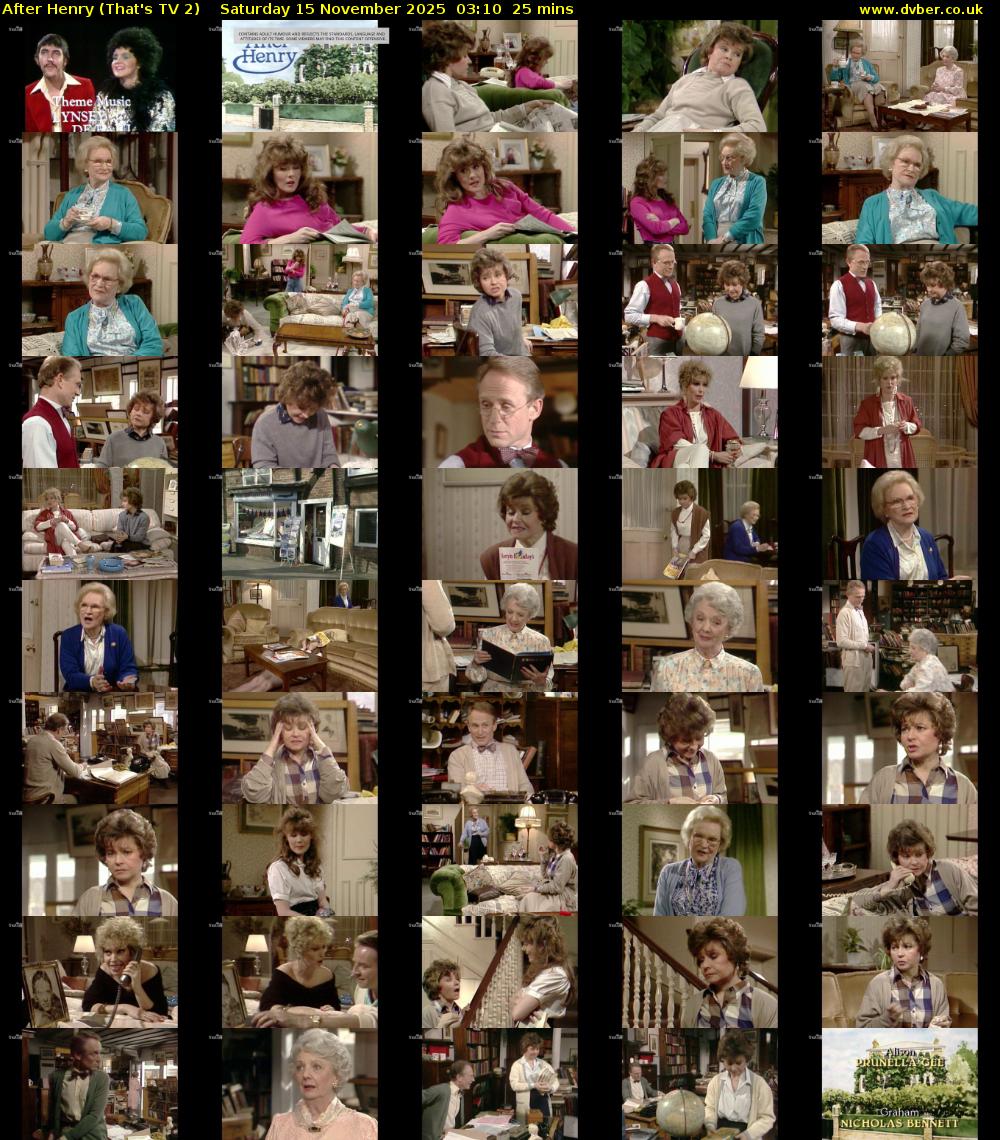 After Henry (That's TV 2) Saturday 15 November 2025 03:10 - 03:35