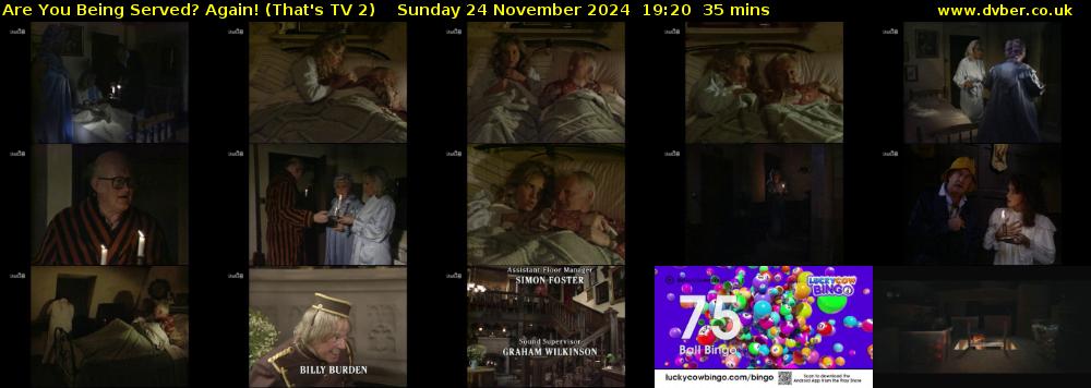 Are You Being Served? Again! (That's TV 2) Sunday 24 November 2024 19:20 - 19:55