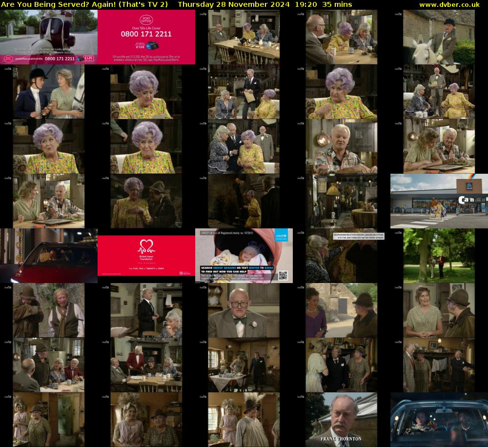 Are You Being Served? Again! (That's TV 2) Thursday 28 November 2024 19:20 - 19:55