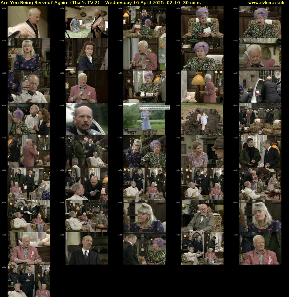 Are You Being Served? Again! (That's TV 2) Wednesday 16 April 2025 02:10 - 02:40