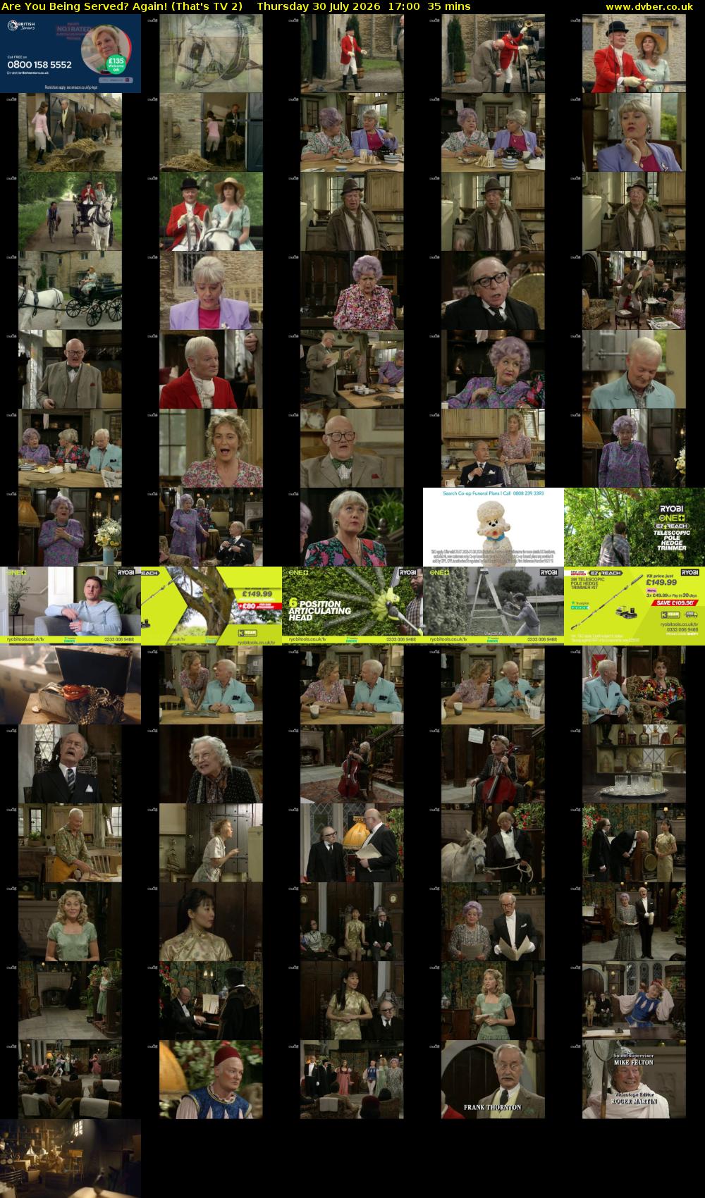 Are You Being Served? Again! (That's TV 2) Thursday 30 July 2026 17:00 - 17:35