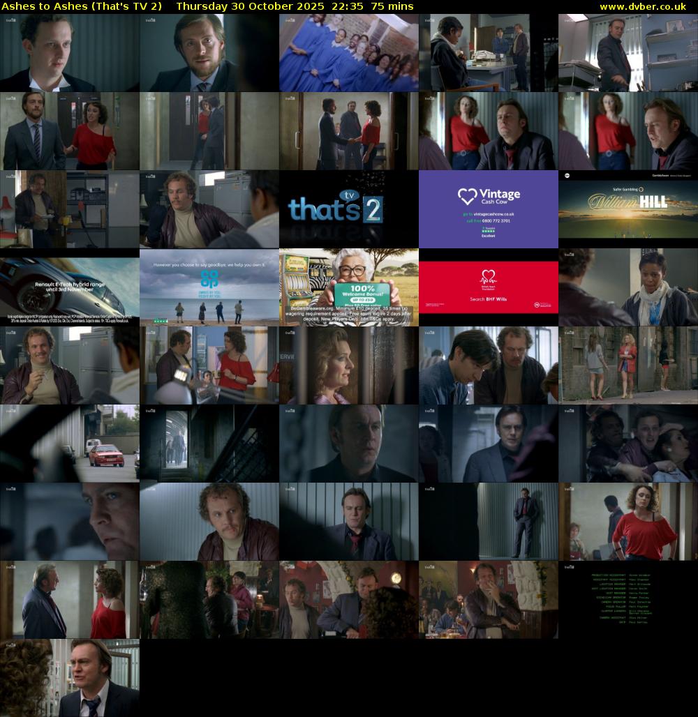 Ashes to Ashes (That's TV 2) Thursday 30 October 2025 22:35 - 23:50