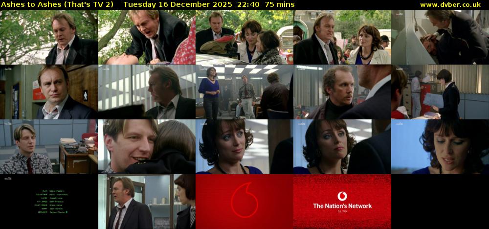 Ashes to Ashes (That's TV 2) Tuesday 16 December 2025 22:40 - 23:55