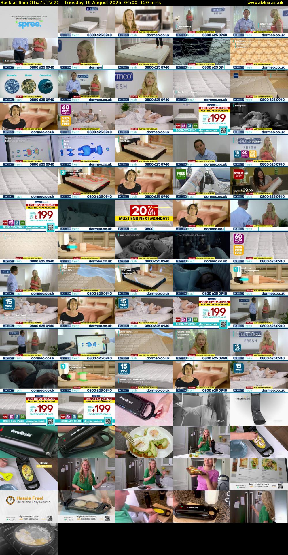 Back at 6am (That's TV 2) Tuesday 19 August 2025 04:00 - 06:00
