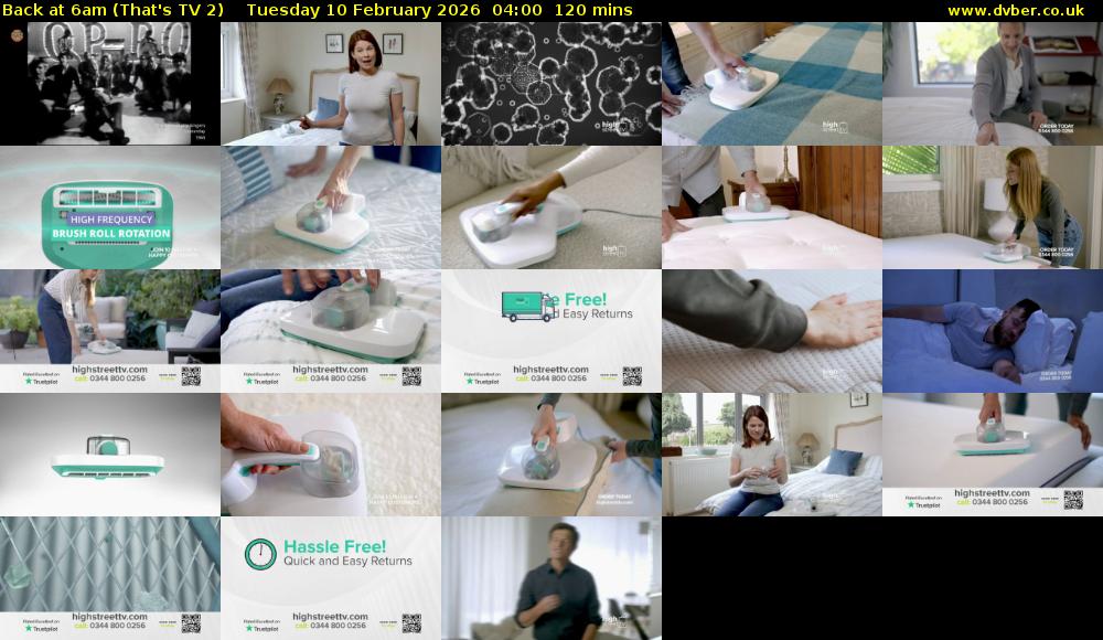 Back at 6am (That's TV 2) Tuesday 10 February 2026 04:00 - 06:00