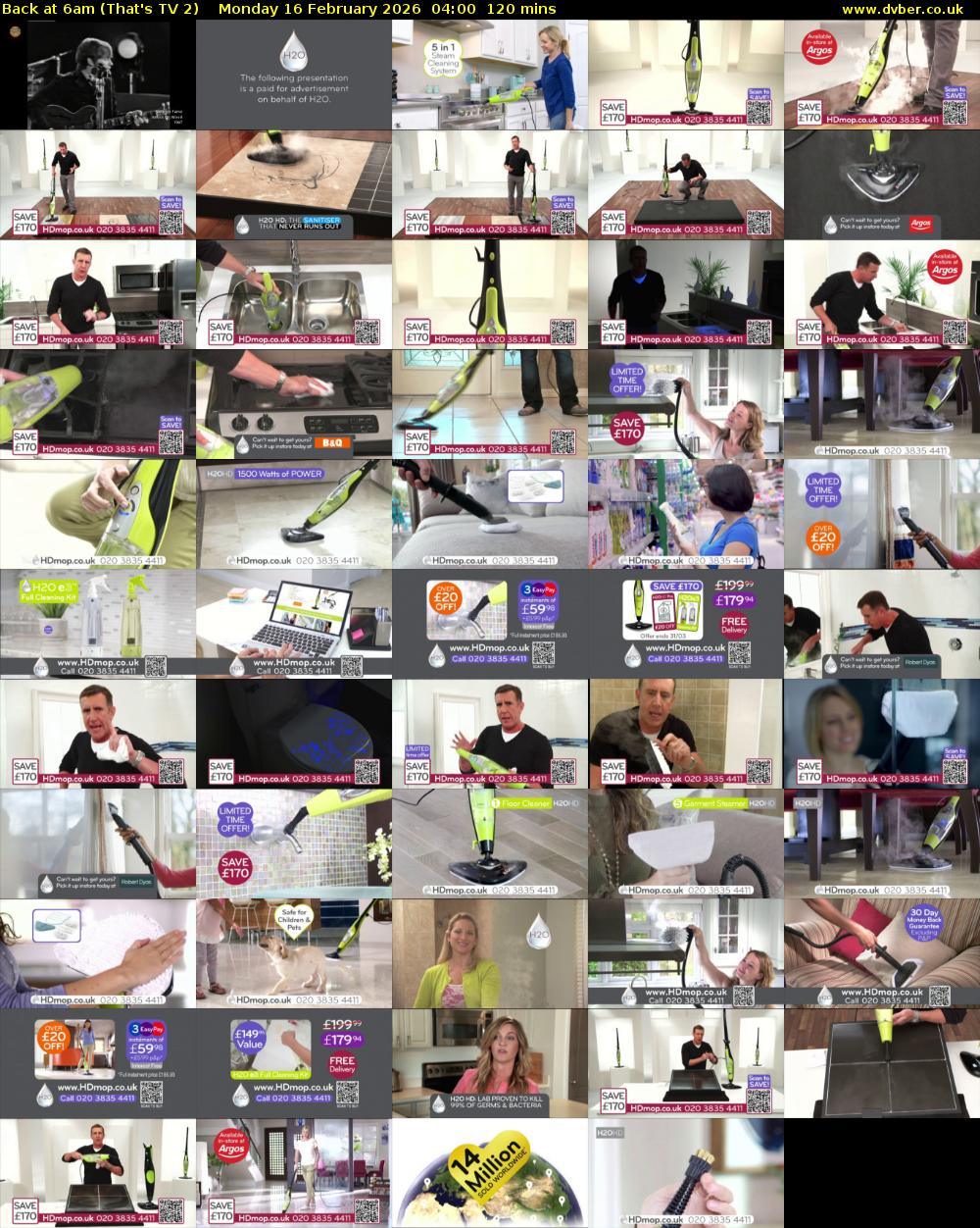 Back at 6am (That's TV 2) Monday 16 February 2026 04:00 - 06:00