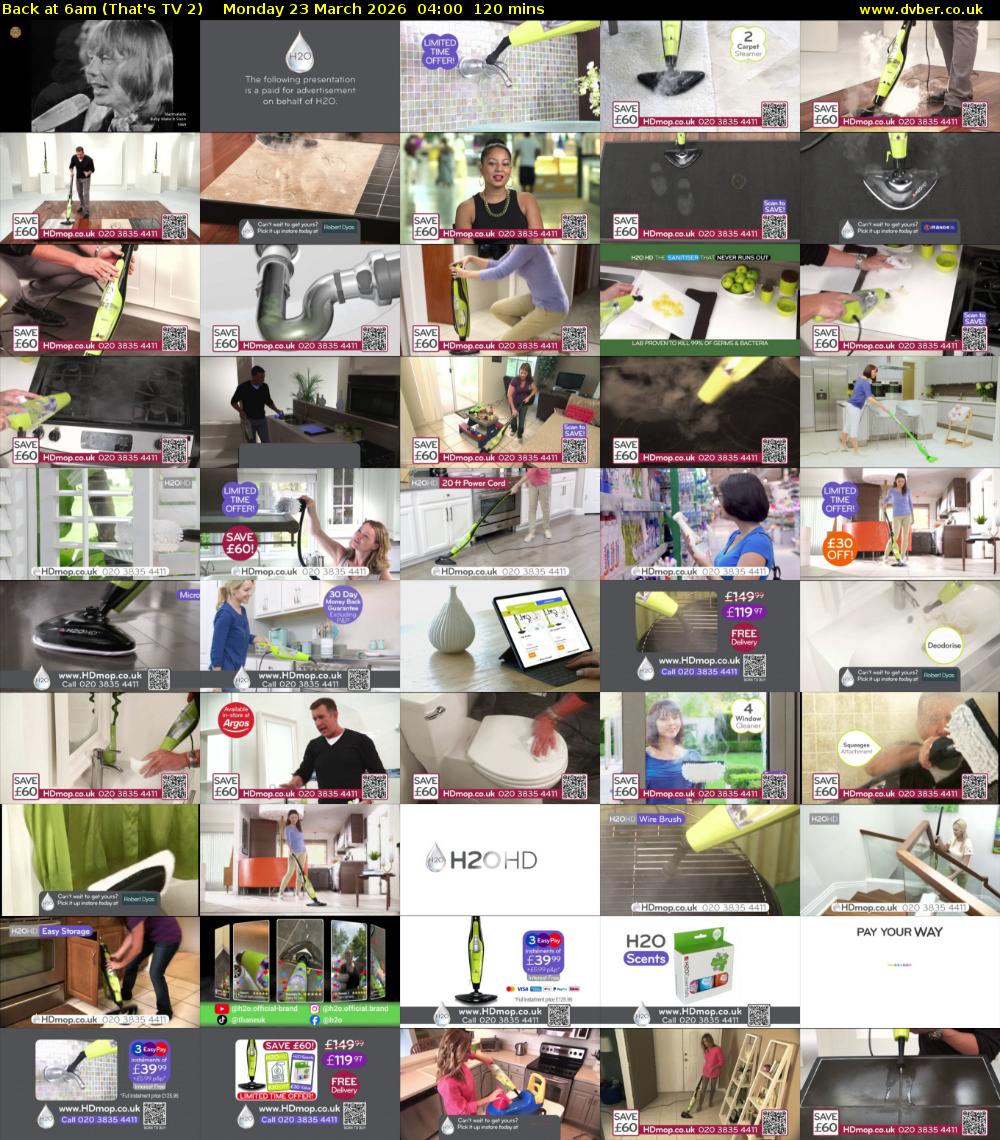 Back at 6am (That's TV 2) Monday 23 March 2026 04:00 - 06:00