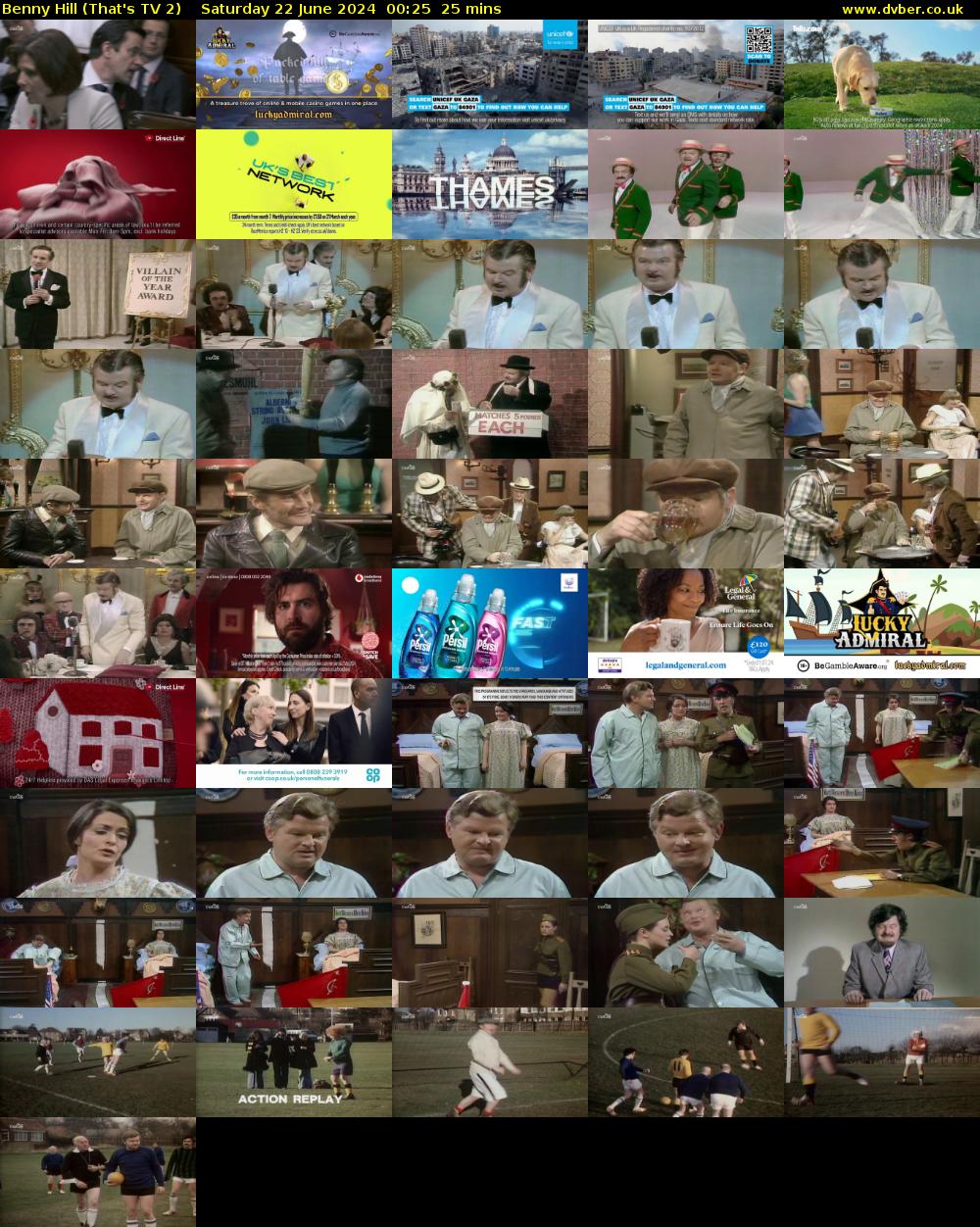 Benny Hill (That's TV 2) Saturday 22 June 2024 00:25 - 00:50