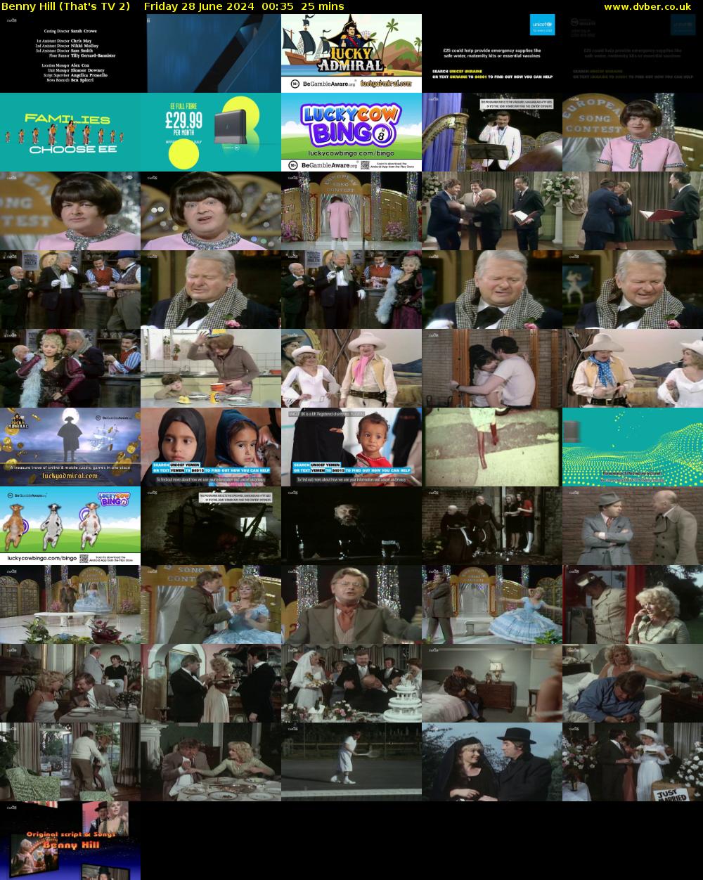 Benny Hill (That's TV 2) Friday 28 June 2024 00:35 - 01:00