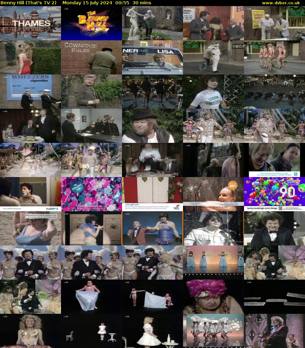 Benny Hill (That's TV 2) Monday 15 July 2024 00:55 - 01:25