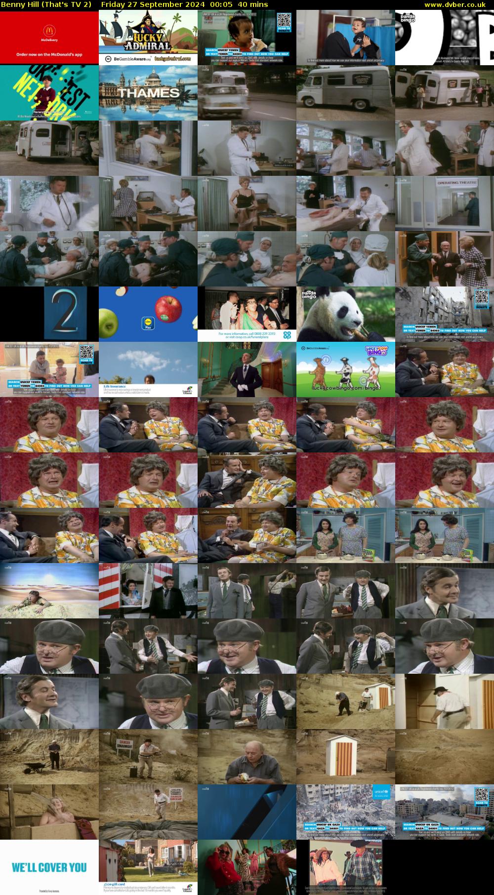 Benny Hill (That's TV 2) Friday 27 September 2024 00:05 - 00:45