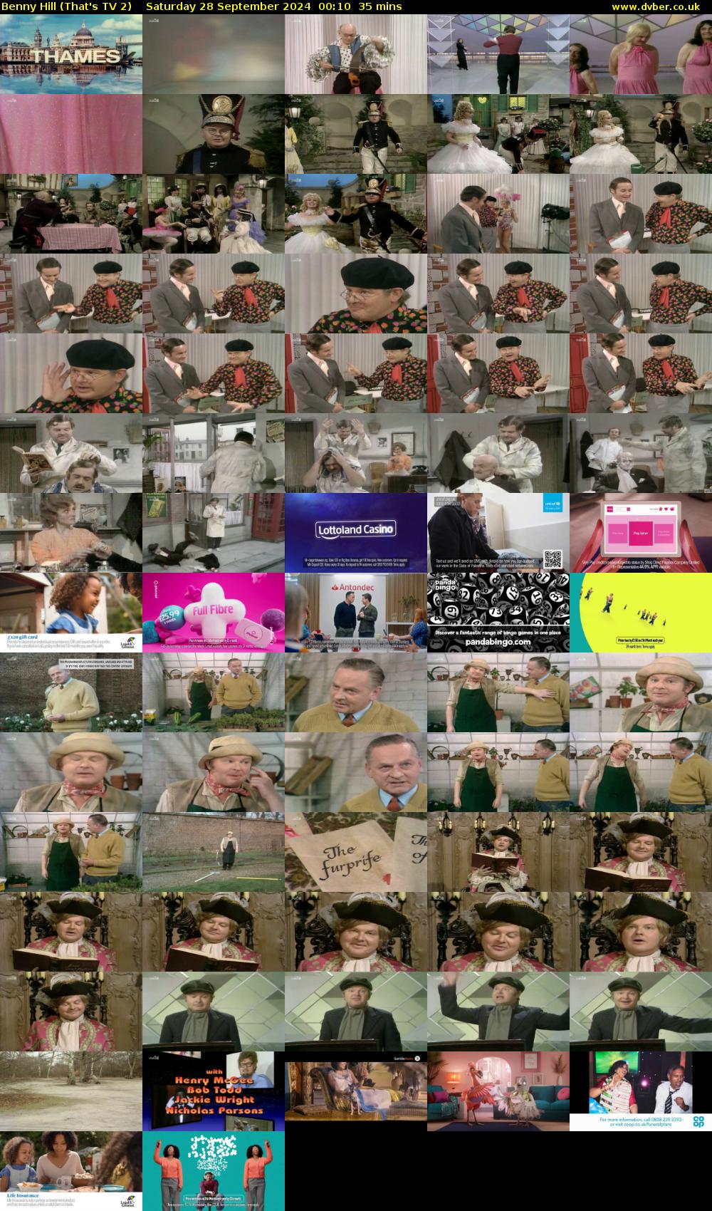 Benny Hill (That's TV 2) Saturday 28 September 2024 00:10 - 00:45