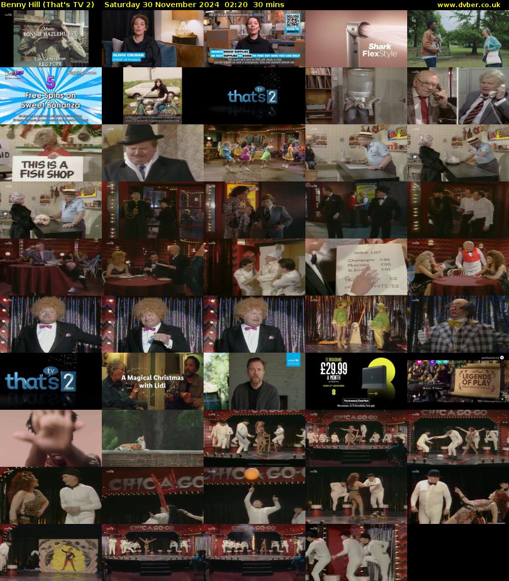 Benny Hill (That's TV 2) Saturday 30 November 2024 02:20 - 02:50