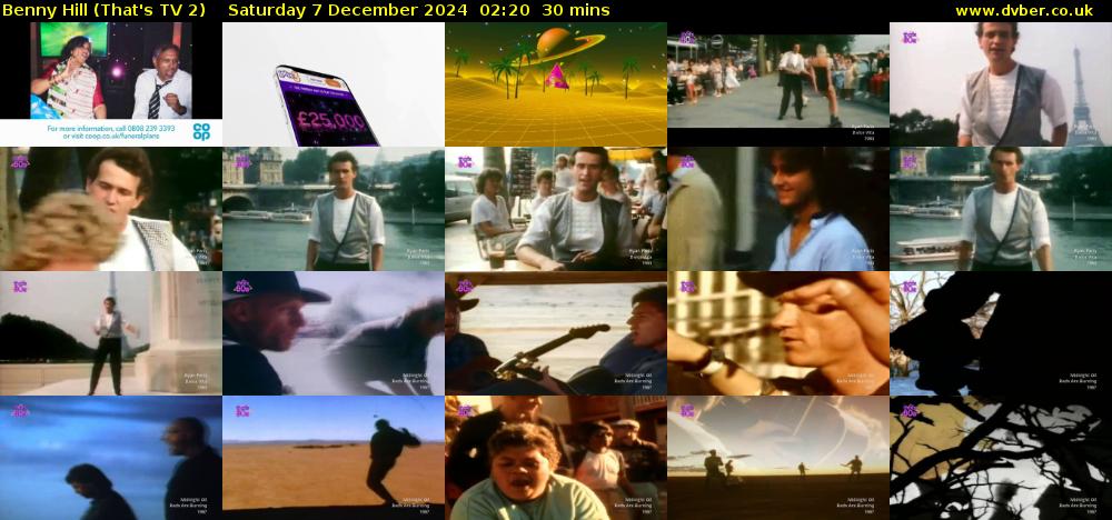 Benny Hill (That's TV 2) Saturday 7 December 2024 02:20 - 02:50