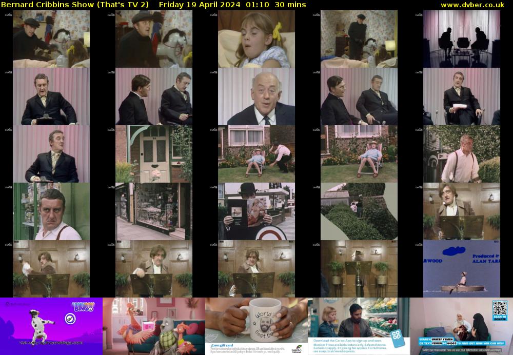 Bernard Cribbins Show (That's TV 2) Friday 19 April 2024 01:10 - 01:40