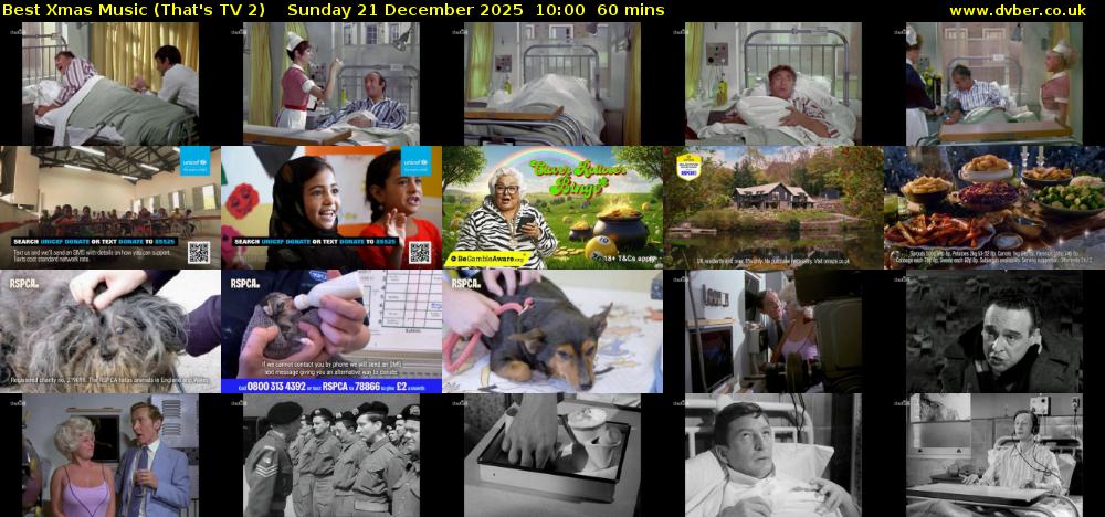 Best Xmas Music (That's TV 2) Sunday 21 December 2025 10:00 - 11:00