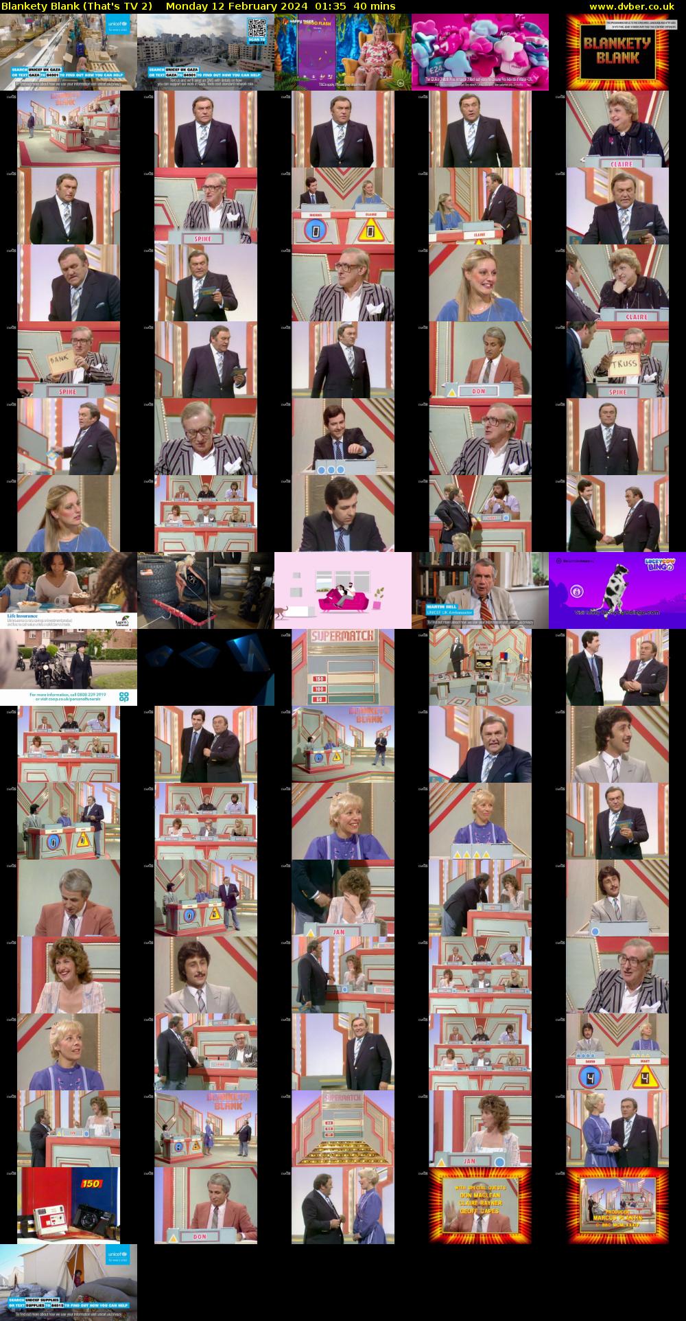 Blankety Blank (That's TV 2) Monday 12 February 2024 01:35 - 02:15