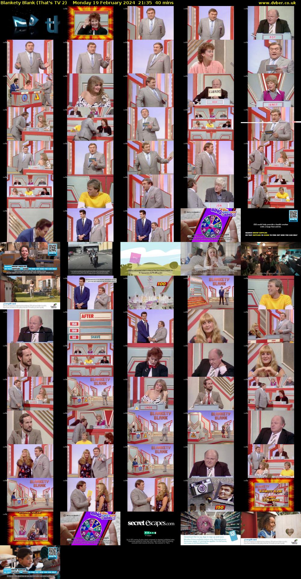 Blankety Blank (That's TV 2) Monday 19 February 2024 21:35 - 22:15
