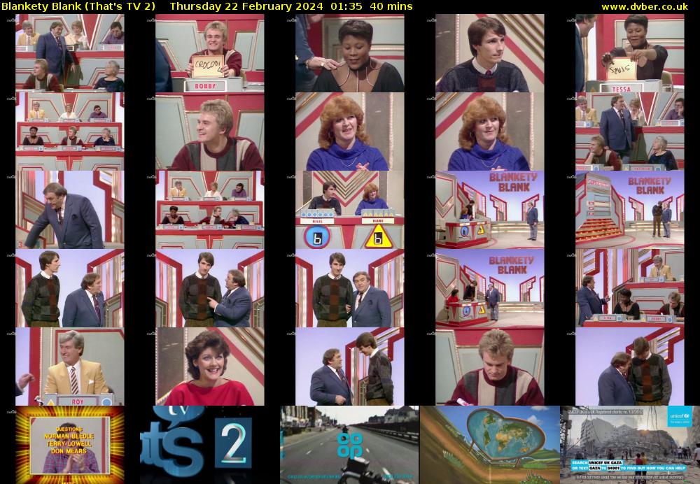 Blankety Blank (That's TV 2) Thursday 22 February 2024 01:35 - 02:15