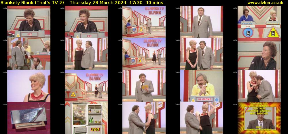 Blankety Blank (That's TV 2) Thursday 28 March 2024 17:30 - 18:10