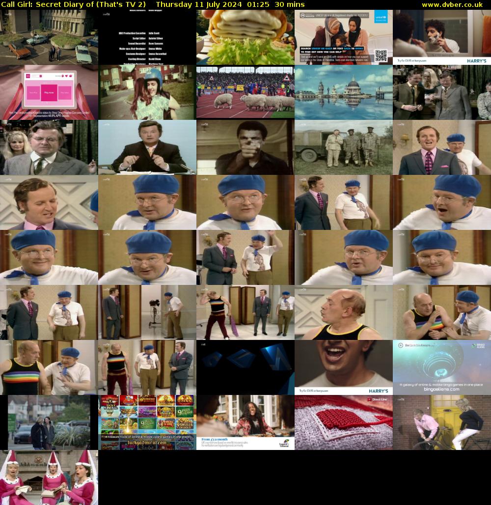 Call Girl: Secret Diary of (That's TV 2) Thursday 11 July 2024 01:25 - 01:55