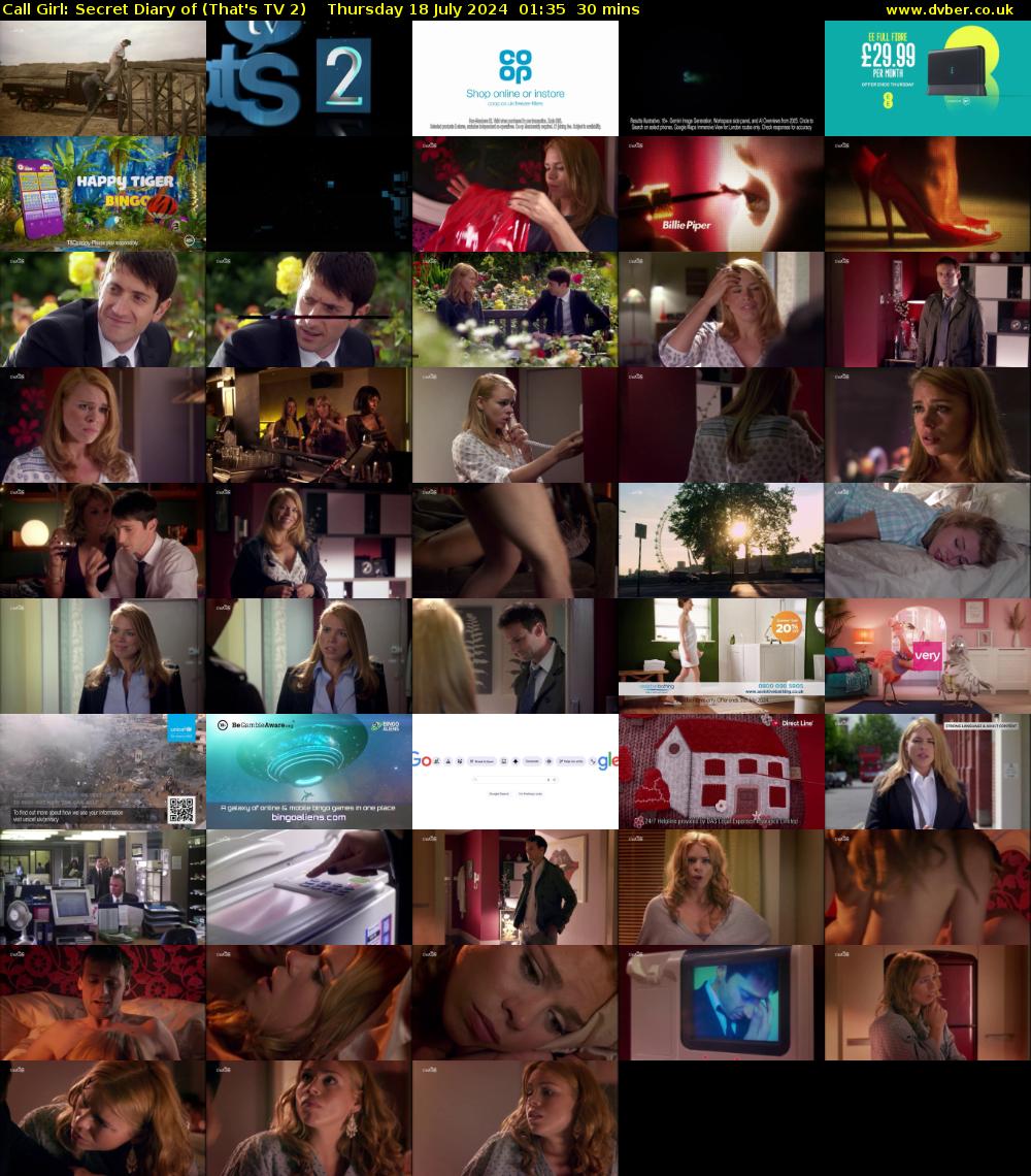 Call Girl: Secret Diary of (That's TV 2) Thursday 18 July 2024 01:35 - 02:05