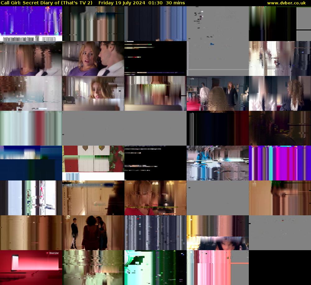 Call Girl: Secret Diary of (That's TV 2) Friday 19 July 2024 01:30 - 02:00