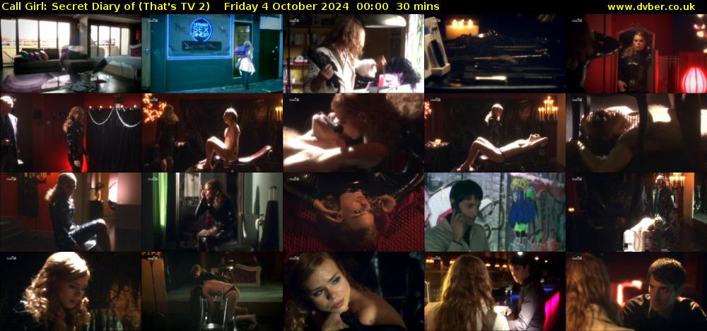 Call Girl: Secret Diary of (That's TV 2) Friday 4 October 2024 00:00 - 00:30