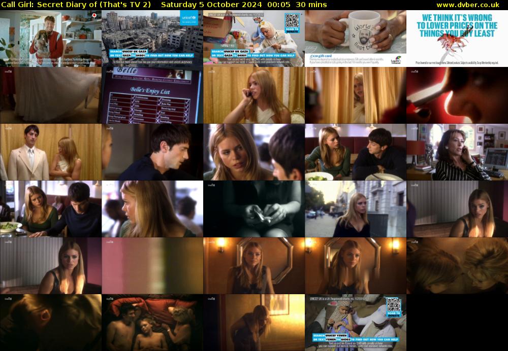 Call Girl: Secret Diary of (That's TV 2) Saturday 5 October 2024 00:05 - 00:35