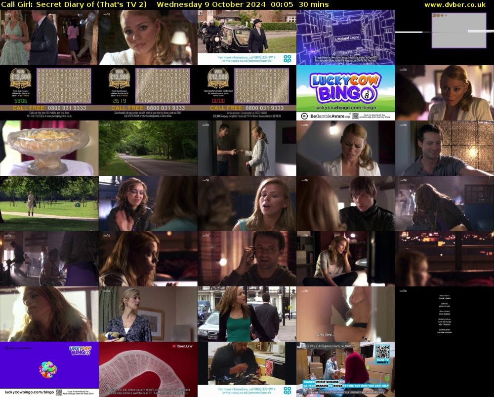 Call Girl: Secret Diary of (That's TV 2) Wednesday 9 October 2024 00:05 - 00:35