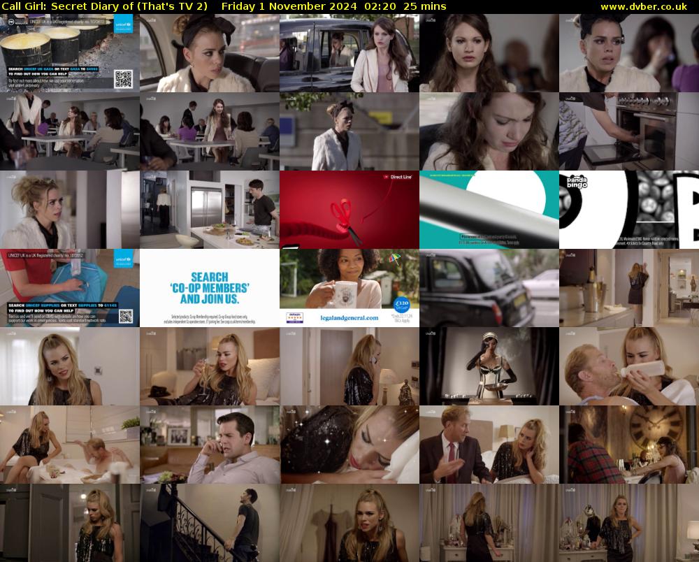 Call Girl: Secret Diary of (That's TV 2) Friday 1 November 2024 02:20 - 02:45