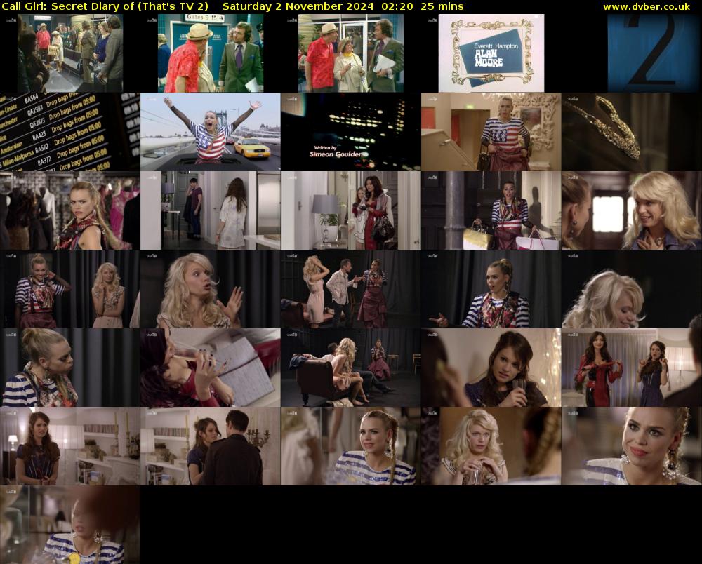 Call Girl: Secret Diary of (That's TV 2) Saturday 2 November 2024 02:20 - 02:45