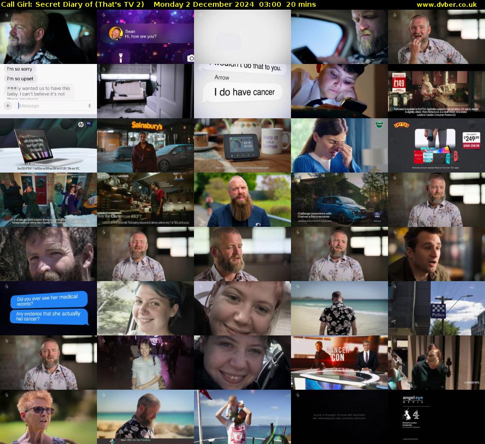 Call Girl: Secret Diary of (That's TV 2) Monday 2 December 2024 03:00 - 03:20