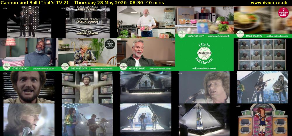 Cannon and Ball (That's TV 2) Thursday 28 May 2026 08:30 - 09:10