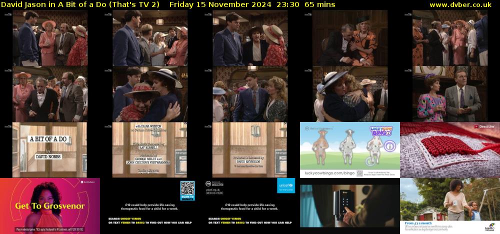 David Jason in A Bit of a Do (That's TV 2) Friday 15 November 2024 23:30 - 00:35