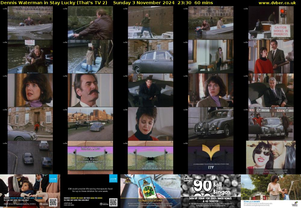 Dennis Waterman in Stay Lucky (That's TV 2) Sunday 3 November 2024 23:30 - 00:30