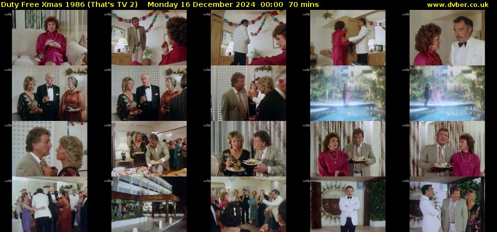 Duty Free Xmas 1986 (That's TV 2) Monday 16 December 2024 00:00 - 01:10