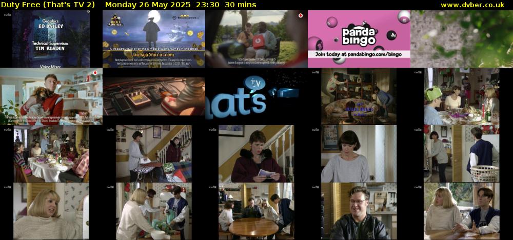 Duty Free (That's TV 2) Monday 26 May 2025 23:30 - 00:00