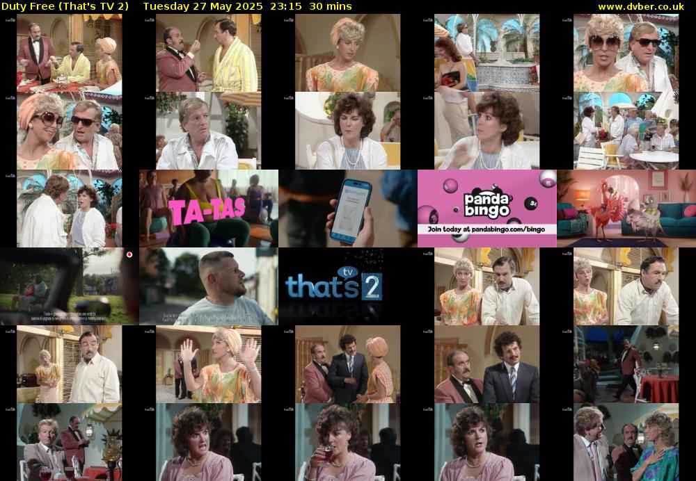 Duty Free (That's TV 2) Tuesday 27 May 2025 23:15 - 23:45