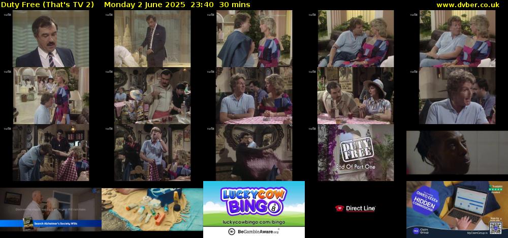 Duty Free (That's TV 2) Monday 2 June 2025 23:40 - 00:10
