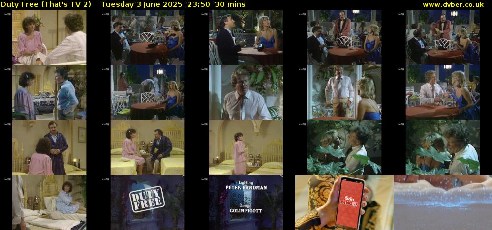 Duty Free (That's TV 2) Tuesday 3 June 2025 23:50 - 00:20