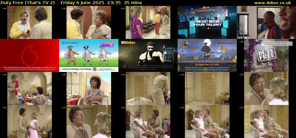Duty Free (That's TV 2) Friday 6 June 2025 23:35 - 00:10