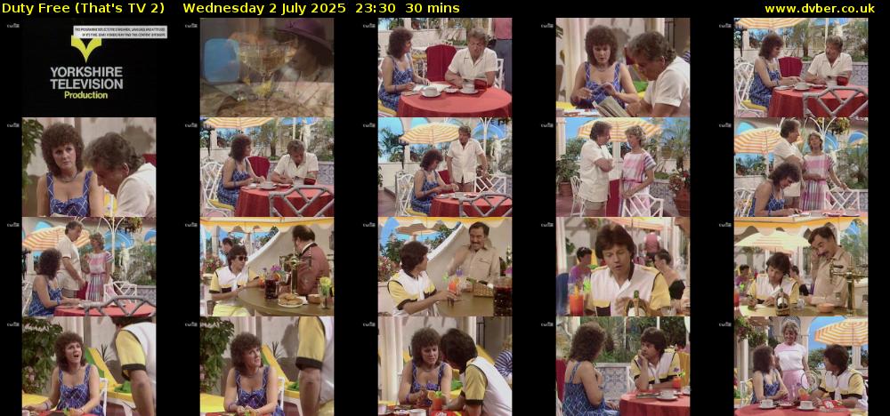 Duty Free (That's TV 2) Wednesday 2 July 2025 23:30 - 00:00