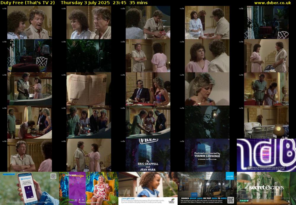 Duty Free (That's TV 2) Thursday 3 July 2025 23:45 - 00:20