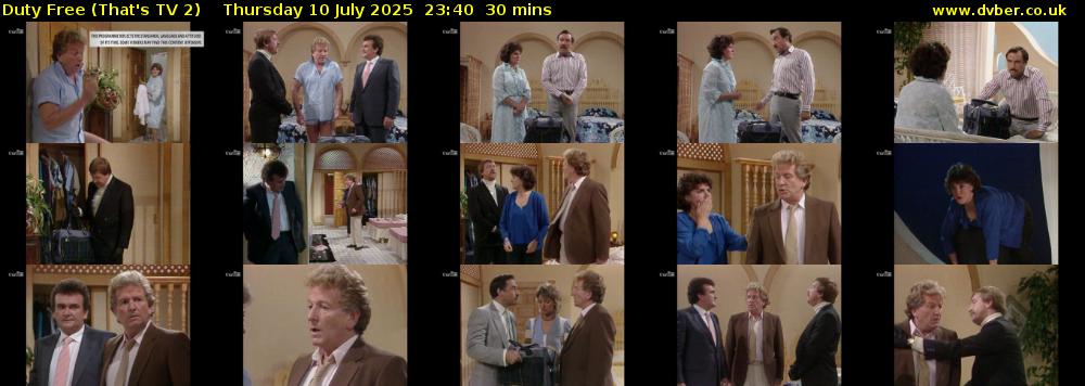 Duty Free (That's TV 2) Thursday 10 July 2025 23:40 - 00:10
