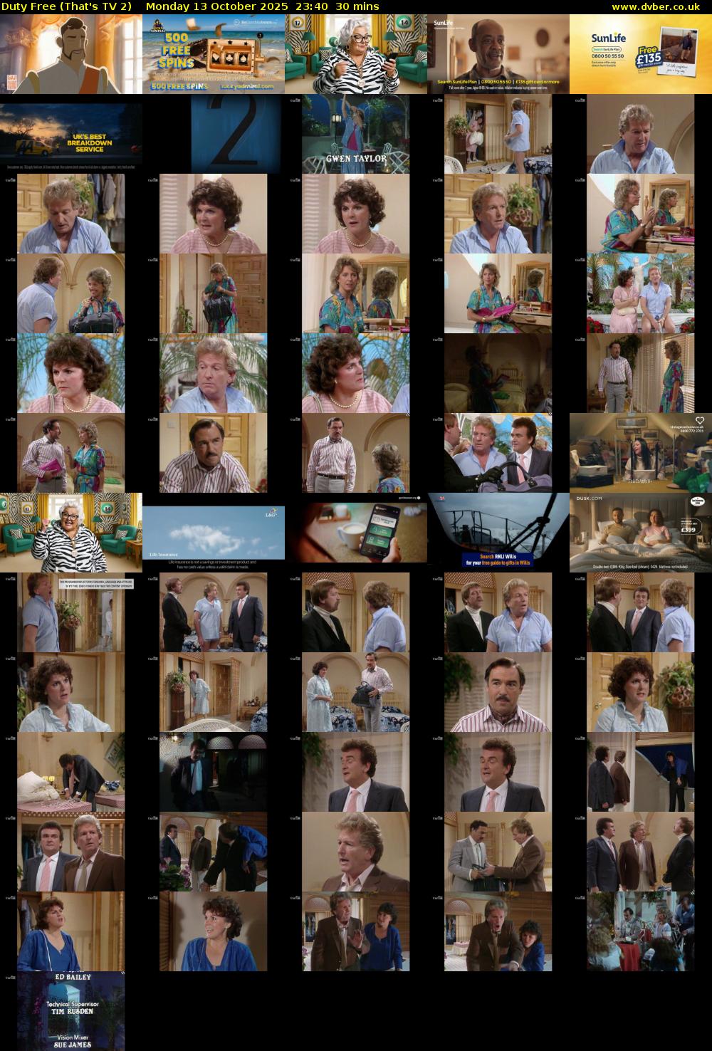 Duty Free (That's TV 2) Monday 13 October 2025 23:40 - 00:10